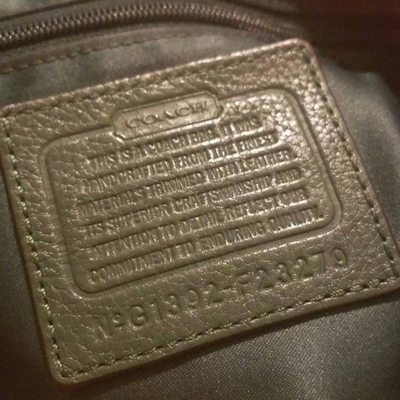 Tan and Green Coach Bag - Picture 2 of 3